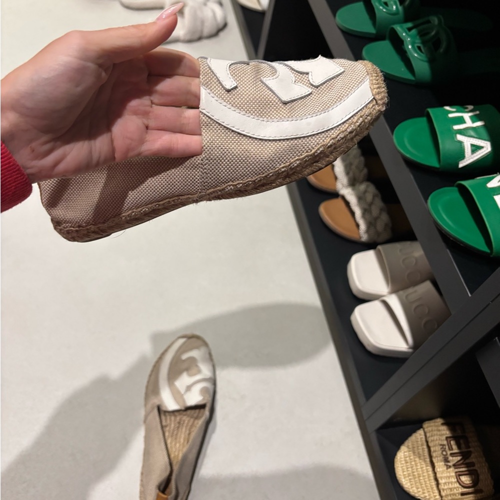 Tory Burch Tan and White Espadrilles - Picture 3 of 4